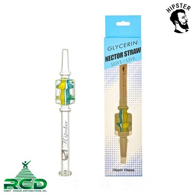 HIPSTER GLYCERIN FILLED STRAW W/ USA COLOR WIG WAG MUSHROOM PERC 1CT